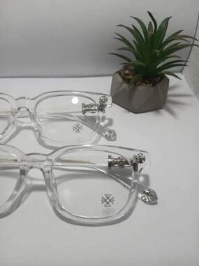Chrome Hearts Clear Frame Glasses with Silver Accents